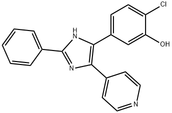 4-(4-氯-3-羟基苯基)-2-苯基-5-(吡啶-4-基)-1H-咪唑,303727-31-3,结构式