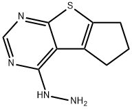 4-肼-6,7-二氢-5H-环戊[4,5]噻吩并[2,3-D]嘧啶, 303798-10-9, 结构式