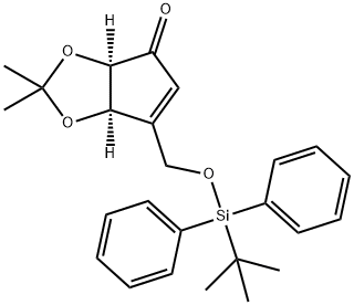 (3aR,6aR)-6-((tert-butyldiphenylsilyloxy)methyl)-2,2-dimethyl-3aH-cyclopenta[d][1,3]dioxol-4(6aH)-one Struktur