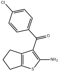 (2-AMINO-5,6-DIHYDRO-4H-CYCLOPENTA[B]THIOPHEN-3-YL)-(4-CHLORO-PHENYL)-METHANONE Struktur
