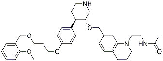 AcetaMide, N-[2-[3,4-dihydro-7-[[[(3R,4R)-4-[4-[3-[(2-Methoxyphenyl)Methoxy]propoxy]phenyl]-3-piperidinyl]oxy]Methyl]-1(2H)-quinolinyl]ethyl]-,304025-53-4,结构式