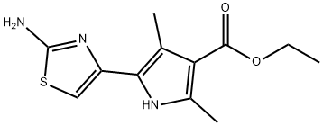 1H-Pyrrole-3-carboxylicacid,5-(2-amino-4-thiazolyl)-2,4-dimethyl-,ethylester(9CI) Struktur