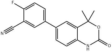 5-(4,4-DIMETHYL-2-OXO-2,4-DIHYDRO-1H-BENZO[D][1,3]OXAZIN-6-YL)-2-FLUOROBENZONITRILE Struktur