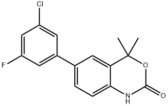 6-(3-CHLORO-5-FLUOROPHENYL)-4,4-DIMETHYL-1H-BENZO[D][1,3]OXAZIN-2(4H)-ONE Structure