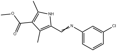 1H-Pyrrole-3-carboxylicacid,5-[[(3-chlorophenyl)imino]methyl]-2,4-dimethyl-,methylester(9CI) Structure