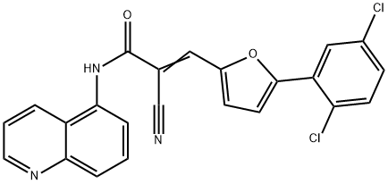 2-Cyano-3-[5-(2,5-dichlorophenyl)-2-furanyl]-N-5-quinolinyl-2-propenamide Struktur
