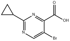 5-BROMO-2-CYCLOPROPYLPYRIMIDINE-4-CARBOXYLIC ACID 结构式