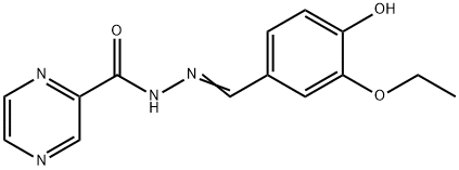 N'-(3-ethoxy-4-hydroxybenzylidene)-2-pyrazinecarbohydrazide,304908-54-1,结构式