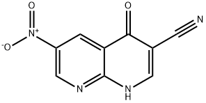 1,4-dihydro-6-nitro-4-oxo-1,8-naphthyridine-3-carbonitrile Struktur