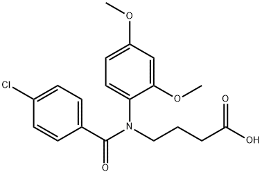 4-[p-Chlorobenzoyl(2,4-dimethoxyphenyl)amino]butyric acid Structure