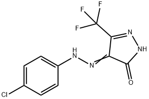 (Z)-4-(2-(4-CHLOROPHENYL)HYDRAZONO)-3-(TRIFLUOROMETHYL)-1H-PYRAZOL-5(4H)-ONE Structure