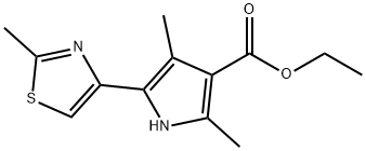 1H-Pyrrole-3-carboxylicacid,2,4-dimethyl-5-(2-methyl-4-thiazolyl)-,ethylester(9CI) Structure