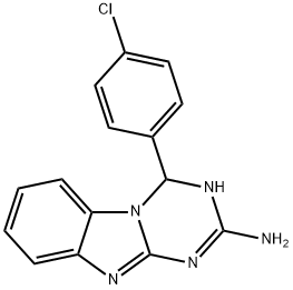 4-(4-氯苯基)-1,4-二氢[1,3,5]三嗪并[1,2-A]苯并咪唑-2-胺 结构式