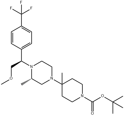 tert-butyl 4-((S)-4-((R)-2-Methoxy-1-(4-(trifluoroMethyl)phenyl)ethyl)-3-Methylpiperazin-1-yl)-4-Methylpiperidine-1-carboxylate Structure