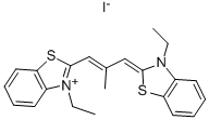 3-乙基-2-[3-(3-乙基-3H-苯并噻唑-2-亚基)-2-甲基丙-1-烯基]苯并噻唑碘化物, 3065-79-0, 结构式