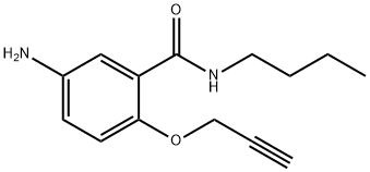 5-アミノ-N-ブチル-2-(2-プロピニルオキシ)ベンズアミド 化学構造式