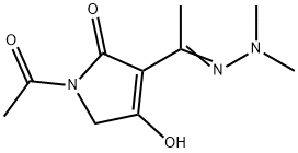 2H-Pyrrol-2-one, 1-acetyl-3-[1-(dimethylhydrazono)ethyl]-1,5-dihydro-4-hydroxy- (9CI) Struktur