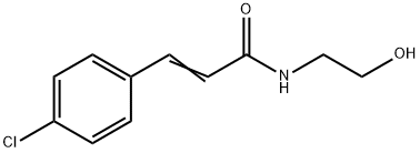 3-(4-クロロフェニル)-N-(2-ヒドロキシエチル)プロペンアミド 化学構造式