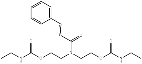 Bis(N-ethylcarbamic acid)[(1-oxo-3-phenyl-2-propenyl)imino]bis(2,1-ethanediyl) ester Struktur