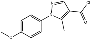 1-(4-メトキシフェニル)-5-メチル-1H-ピラゾール-4-カルボニルクロリド 化学構造式