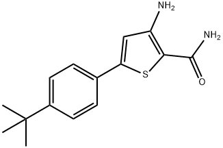 3-氨基-5-[(叔丁基)苯基]噻吩-2-甲酰胺, 306935-13-7, 结构式