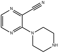 3-ピペラジン-1イルピラジン-2-カルボニトリル 化学構造式
