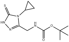 ((4-环丙基-5-巯基-4H-1,2,4-三唑-3-基)甲基)氨基甲酸叔丁酯 结构式