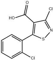 3-CHLORO-5-(2-CHLOROPHENYL)ISOTHIAZOLE-4-CARBOXYLIC ACID 化学構造式