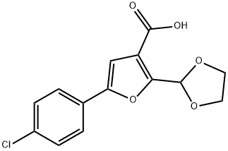 5-(4-chlorophenyl)-2-(1,3-dioxolan-2-yl)-3-furoic acid|