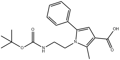 1-{2-[(TERT-BUTOXYCARBONYL)AMINO]ETHYL}-2-METHYL-5-PHENYL-1H-PYRROLE-3-CARBOXYLIC ACID Struktur