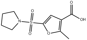 2-METHYL-5-(1-PYRROLIDINYLSULFONYL)-3-FUROIC ACID Structure