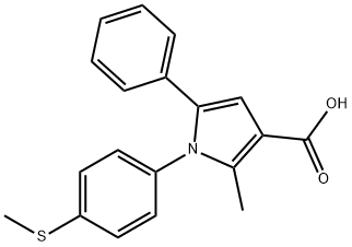 2-甲基-1-(4-(甲硫基)苯基)-5-苯基-1H-吡咯-3-羧酸, 306936-46-9, 结构式