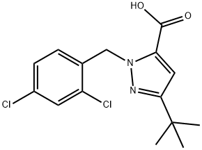 3-(叔丁基)-1-(2,4-二氯苄基)-1H-吡唑-5-羧酸,306937-02-0,结构式
