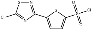 5-(5-クロロ-1,2,4-チアジアゾール-3-イル)チオフェン-2-スルホニルクロリド 化学構造式