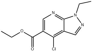 4-CHLORO-1-ETHYL-1H-PYRAZOLO[3,4-B]PYRIDINE-5-CARBOXYLIC ACID ETHYL ESTER