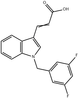 3-[1-(3,5-DIFLUOROBENZYL)-1H-INDOL-3-YL]ACRYLIC ACID 化学構造式