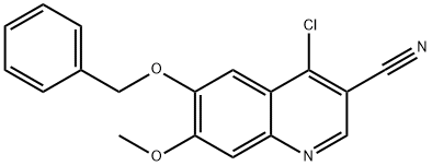 3-Quinolinecarbonitrile, 4-chloro-7-Methoxy-6-(phenylMethoxy)- Structure