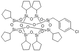 1-(4-氯苄基)-3,5,7,9,11,13,15-七环戊基五环[9.5.1.13,9.15,15.17,13]八硅氧烷, 307496-35-1, 结构式