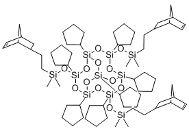 内-3,7,14-三{二甲基[2-(5-降冰片烯-2-基)乙基]硅氧基}-1,3,5,7,9,11,14-七环戊基三环[7.3.3.15,11]七硅氧烷, 307496-41-9, 结构式