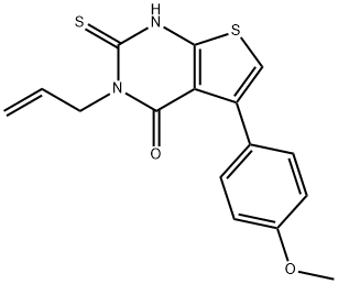 3-ALLYL-5-(4-METHOXYPHENYL)-2-SULFANYLTHIENO[2,3-D]PYRIMIDIN-4(3H)-ONE,307512-27-2,结构式