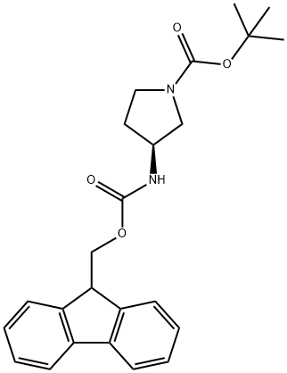 (S)-(+)-N-BOC-3-N-FMOC-AMINOPYRROLIDINE& 化学構造式