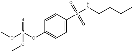 Phosphorothioic acid O,O-dimethyl O-[4-(butylsulfamoyl)phenyl] ester Structure