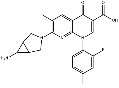 7-(6-aMino-3-azabicyclo[3.1.0]hexan-3-yl)-1-(2,4-difluorophenyl)-6-fluoro-4-oxo-1,4-dihydro-1,8-naphthyridine-3-carboxylic acid Structure