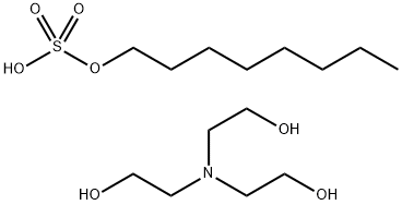 辛醇硫酸单酯与三乙醇胺的化合物, 30862-34-1, 结构式