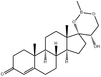(20S)-20-Hydroxy-17,21-[(methylboranediyl)bisoxy]pregn-4-en-3-one Struktur