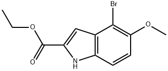 4-ブロモ-5-メトキシ-1H-インドール-2-カルボン酸エチル 化学構造式