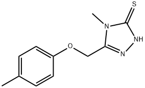 4-メチル-5-[(4-メチルフェノキシ)メチル]-4H-1,2,4-トリアゾール-3-チオール 化学構造式