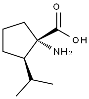 Cyclopentanecarboxylic acid, 1-amino-2-(1-methylethyl)-, (1S,2R)- (9CI) 结构式