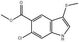 6-氯-3-(甲硫基)-1H-吲哚-5-羧酸甲酯 结构式