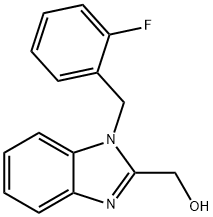 [1-(2-フルオロベンジル)-1H-ベンズイミダゾール-2-イル]メタノール 化学構造式